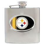 Pittsburgh Steelers 6oz Stainless Steel Flask (Oval Logo)